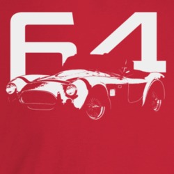 1964 Cobra Three Quarter Angle View With Year Dark Color T Shirt