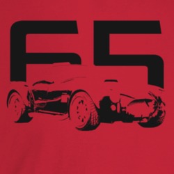 1965 Cobra Three Quarter Angle View With Year Light Color T Shirt