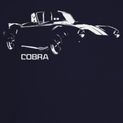 1965 Cobra Three Quarter Angle View With Model Name Dark Color T Shirt