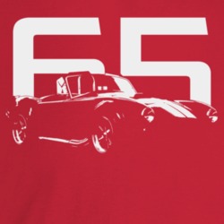 1965 Cobra Three Quarter Angle View With Year Dark Color T Shirt