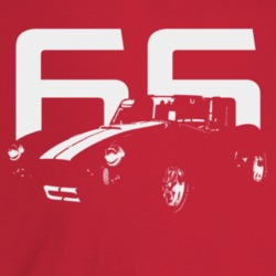 1966 Cobra Three Quarter Angle View With Year Dark Color T Shirt