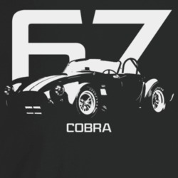 1967 Cobra Three Quarter Angle View With Year And Model Name T Shirt