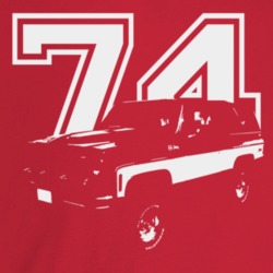 1974 Jimmy Three Quarter Angle View With Year Dark Color T Shirt