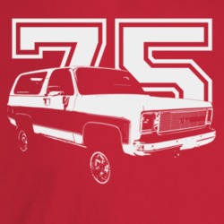 1975 Jimmy Three Quarter Angle View With Year Dark Color T Shirt