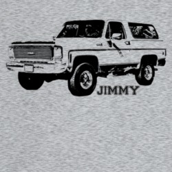 1976 Jimmy Three Quarter Angle View With Model Name Light Color T Shir