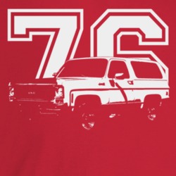 1976 Jimmy Three Quarter Angle View With Year Dark Color T Shirt