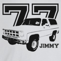 1977 Jimmy Three Quarter Angle View With Year And Model Name Light Col