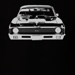 1969 CHEVY NOVA Faded Look Grill View White Graphic Dark T Shirt