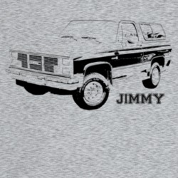 1987 Jimmy Three Quarter Angle View With Model Name Light Color T Shir