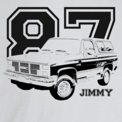 1987 Jimmy Three Quarter Angle View With Year And Model Name Light Col