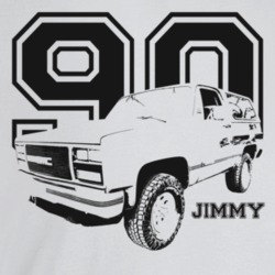 1990 Jimmy Three Quarter Angle View With Year And Model Name Light Col