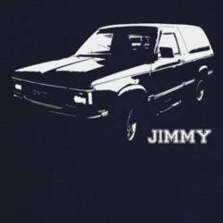 1993 Jimmy Three Quarter Angle View With Model Name Dark Color T Shirt
