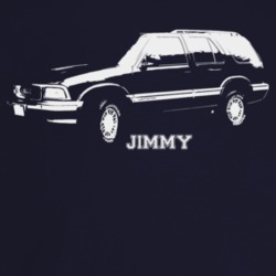 1996 Jimmy Three Quarter Angle View With Model Name Dark Color T Shirt