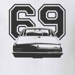 1969 CHEVY NOVA Faded Look Rear View Black Graphic With Year Light T S