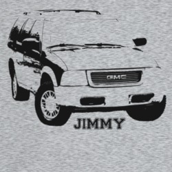 2000 Jimmy Three Quarter Angle View With Model Name Light Color T Shir
