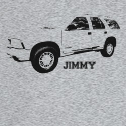 2001 Jimmy Three Quarter Angle View With Model Name Light Color T Shir