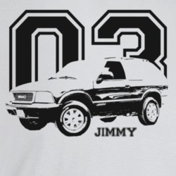 2003 Jimmy Three Quarter Angle View With Year And Model Name Light Col