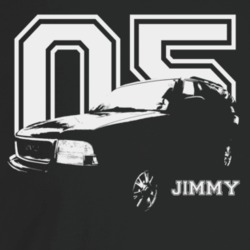 2005 Jimmy Three Quarter Angle View With Year And Model Name T Shirt