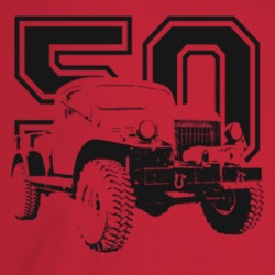 1950 Power Wagon Three Quarter Angle View With Year Light Color T Shir