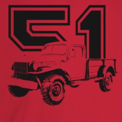 1951 Power Wagon Three Quarter Angle View With Year Light Color T Shir