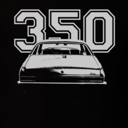 1969 CHEVY NOVA Faded Look Rear View White Graphic With Engine Size Da