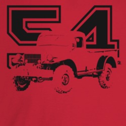 1954 Power Wagon Three Quarter Angle View With Year Light Color T Shir