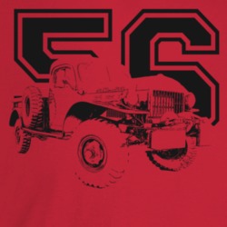 1956 Power Wagon Three Quarter Angle View With Year Light Color T Shir