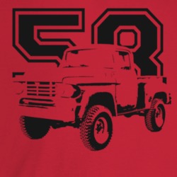 1958 Power Wagon Three Quarter Angle View With Year Light Color T Shir