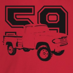 1959 Power Wagon Three Quarter Angle View With Year Light Color T Shir