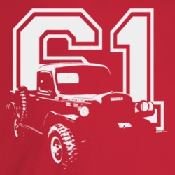 1961 Power Wagon Three Quarter Angle View With Year Dark Color T Shirt