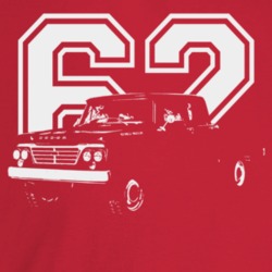 1962 Power Wagon Three Quarter Angle View With Year Dark Color T Shirt