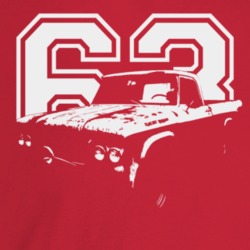 1963 Power Wagon Three Quarter Angle View With Year Dark Color T Shirt
