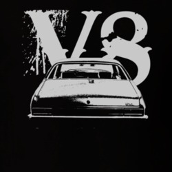 1969 CHEVY NOVA Faded Look Rear View White Graphic With V8 Dark T Shir