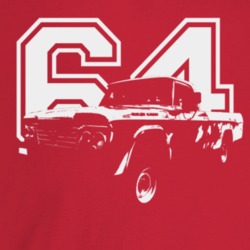 1964 Power Wagon Three Quarter Angle View With Year Dark Color T Shirt