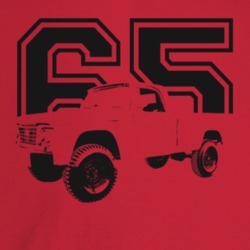 1965 Power Wagon Three Quarter Angle View With Year Light Color T Shir