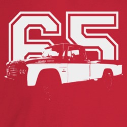 1965 Power Wagon Three Quarter Angle View With Year Dark Color T Shirt