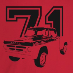 1971 Power Wagon Three Quarter Angle View With Year Light Color T Shir