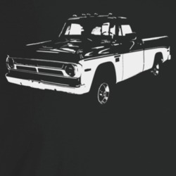 1971 Power Wagon Three Quarter Angle View Dark Color T Shirt