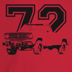 1972 Power Wagon Three Quarter Angle View With Year Light Color T Shir