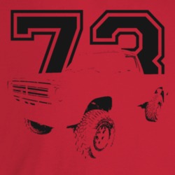 1973 Power Wagon Three Quarter Angle View With Year Light Color T Shir