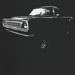 1973 Power Wagon Three Quarter Angle View Dark Color T Shirt