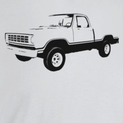1975 Power Wagon Three Quarter Angle View Light Color T Shirt