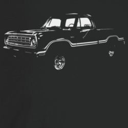 1975 Power Wagon Three Quarter Angle View Dark Color T Shirt