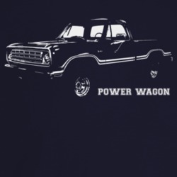 1975 Power Wagon Three Quarter Angle View With Model Name Dark Color T