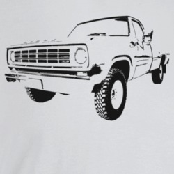 1976 Power Wagon Three Quarter Angle View Light Color T Shirt