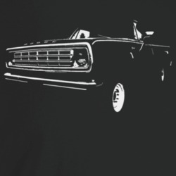 1976 Power Wagon Three Quarter Angle View Dark Color T Shirt