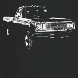 1977 Power Wagon Three Quarter Angle View Dark Color T Shirt