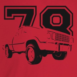 1978 Power Wagon Three Quarter Angle View With Year Light Color T Shir