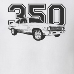 1969 CHEVY NOVA Faded Look Side View Black Graphic With Engine Size Li