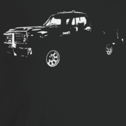 1980 Power Wagon Three Quarter Angle View Dark Color T Shirt